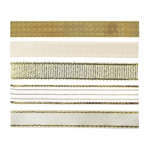Wstążka Craft-Fun Series 5 wzorów 10x2 [mm x m] złota Titanum (709062（złota)) Titanum