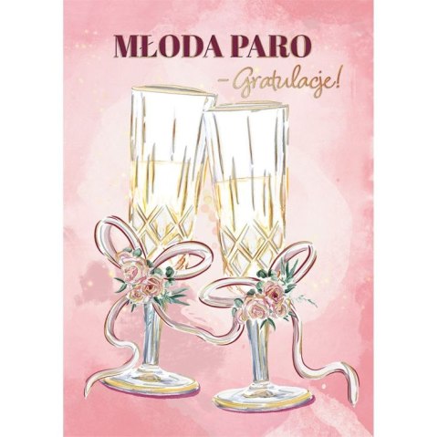 Kartka składana Karnet B9 ślub kieliszki A5 Henry (5905701483013) Henry