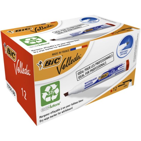Marker suchościeralny Velleda Ecolutions 1751 wkład czerwony 3,7-5,5mm ścięta końcówka Bic (904948) Bic
