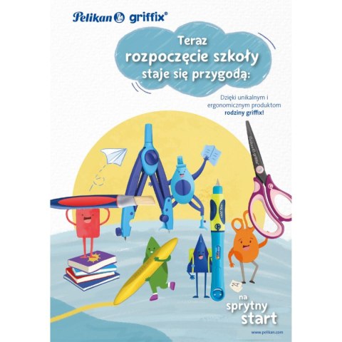 Pióro kulkowe na naboje Griffix Neon Black L 821018 wkład niebieski Pelikan (300009717) Pelikan