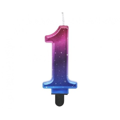 Świeczka urodzinowa cyferka 1, Night Sky, metaliczna, 8 cm Godan (SF-NSM1) Godan