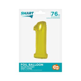 Balon foliowy Godan Smart cyfra 1 złota 76cm (CH-SZLI) Godan