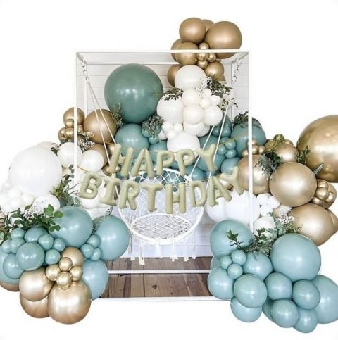 Balon gumowy zestaw balonów 124 elementy Happy Birthday mix Antella Antella