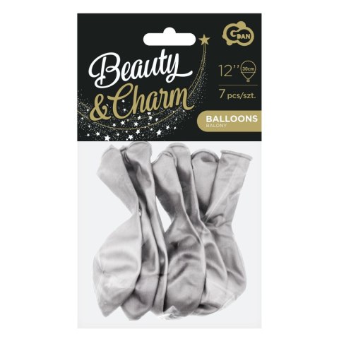 Balon gumowy Beauty&Charm platynowy 10szt. srebrny 300mm 12cal Godan (CB-7LSR) Godan