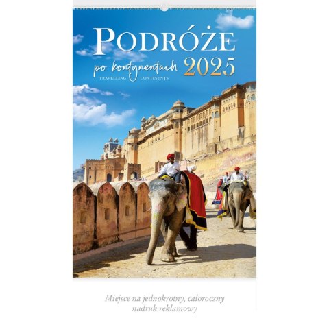 Kalendarz ścienny PODRÓŻE PO KONTYNENTACH WIELOPLANSZOWY 12K 320mm x 470mm Lucrum (RW11) Lucrum