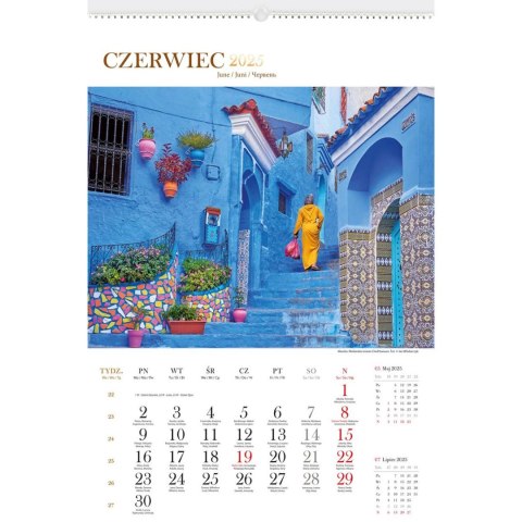 Kalendarz ścienny PODRÓŻE PO KONTYNENTACH WIELOPLANSZOWY 12K 320mm x 470mm Lucrum (RW11) Lucrum