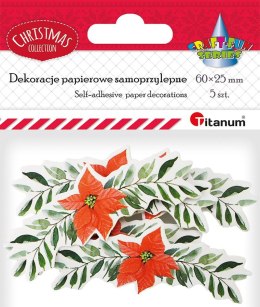 Ozdoba papierowa Titanum Craft-Fun Series girlanda z poinsecją (5szt/6x2,5cm) Titanum