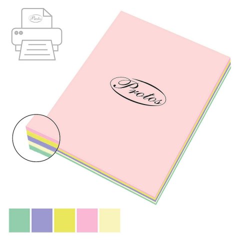 Papier kolorowy A3 mix pastelowy mix 50k. 160g Protos Protos