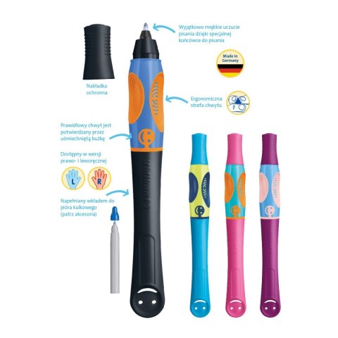 Pióro kulkowe na naboje Griffix Neon Black L 821018 wkład niebieski Pelikan (300009717) Pelikan