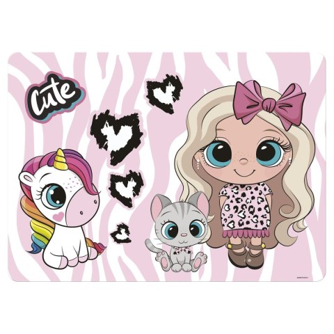 Podkład na biurko Best Friends mix nadruk karton pokryty folią [mm:] 400x285 Derform (PLABF10) Derform