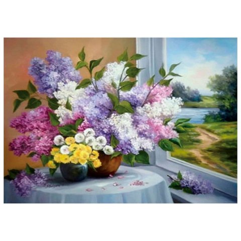 Zestaw kreatywny Diamentowa mozaika 30x40cm Kwiaty Flamingo Line (TGC71779) Flamingo Line