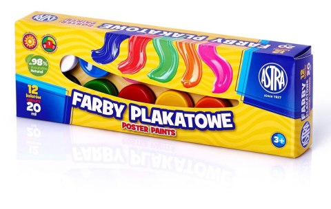 Farby plakatowe Astra kolor: mix 20ml 12 kolor. (83114901) Astra