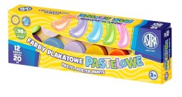 Farby plakatowe Astra pastelowe kolor: mix 20ml 12 kolor. (30118001) Astra