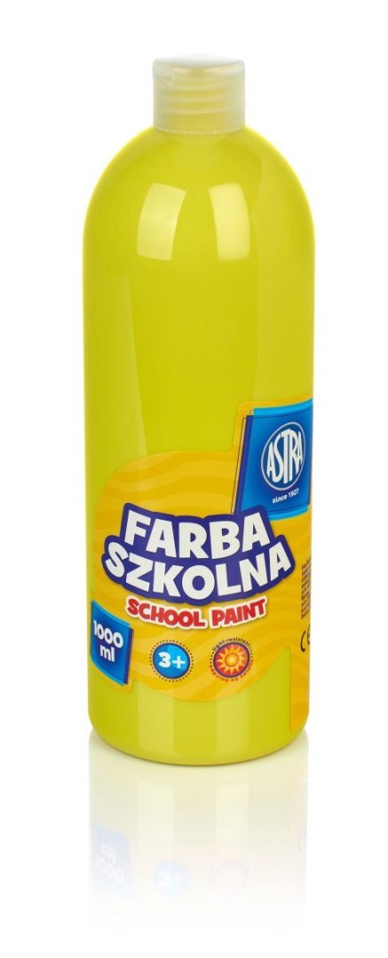 Farby plakatowe szkolne kolor: cytrynowy 1000ml 1 kolor. Astra Astra