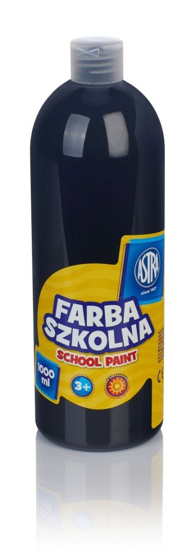 Farby plakatowe szkolne kolor: czarny 1000ml 1 kolor. Astra Astra