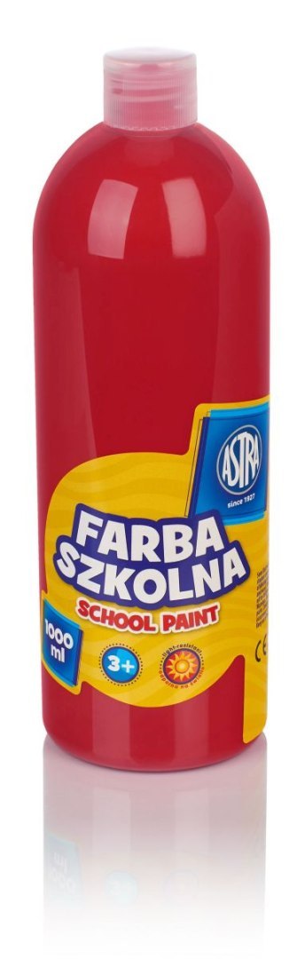 Farby plakatowe szkolne kolor: czerwony 1000ml 1 kolor. Astra Astra