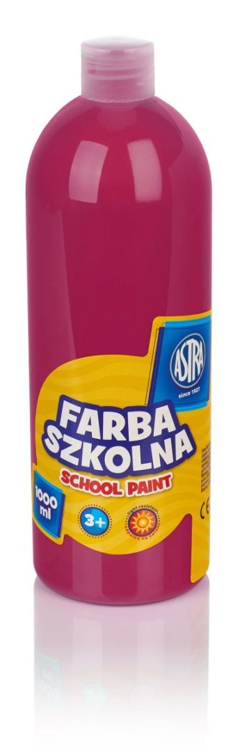 Farby plakatowe szkolne kolor: różowy 1000ml 1 kolor. Astra Astra