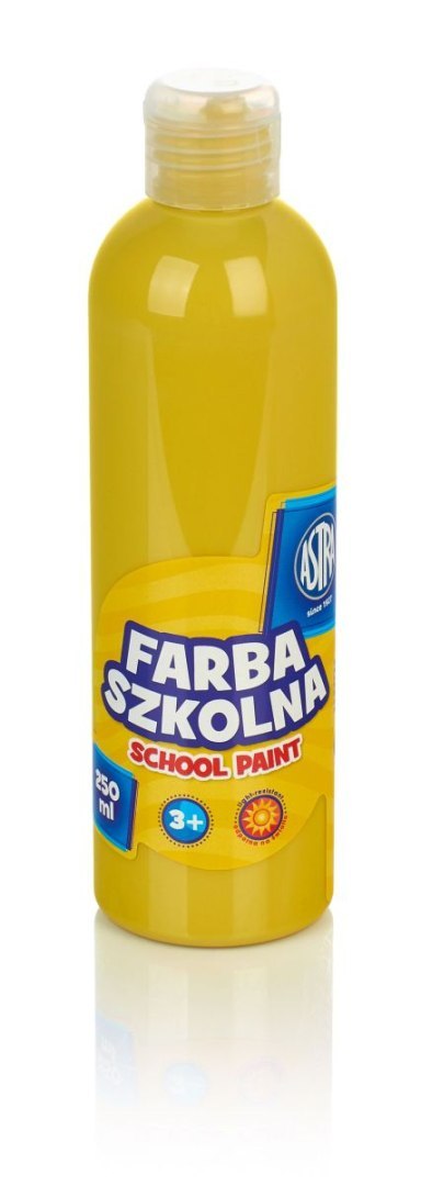 Farby plakatowe szkolne kolor: żółty 250ml 1 kolor. Astra Astra