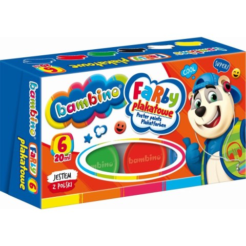 Farby plakatowe kolor: mix 20ml 6 kolor. St.Majewski St.Majewski