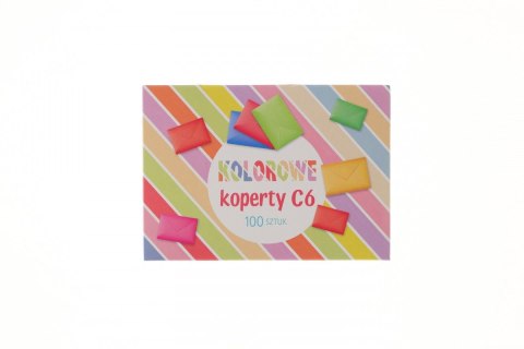 Koperta kolorowa C6 mix [mm:] 162x114 Pol-mak (C6) 100 sztuk Pol-mak