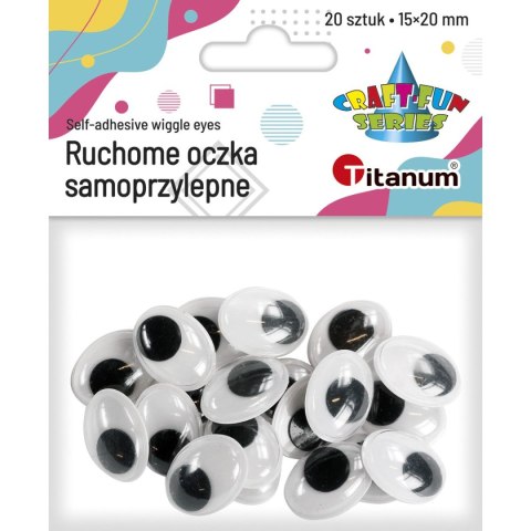 Oczy samoprzylepne Titanum Craft-Fun Series owalne ruchome 15x20mm Titanum