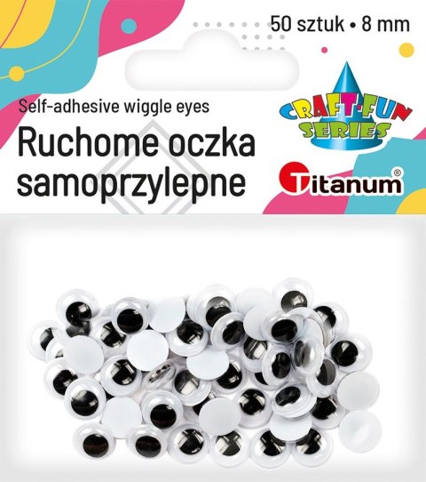 Oczy samoprzylepne Titanum Craft-Fun Series ruchome 8mm Titanum