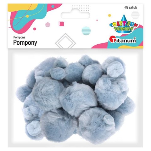 Pompony Craft-Fun Series szary jasny 45 szt Titanum (16073D) Titanum