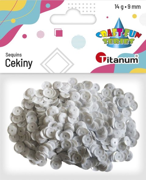 Cekiny Titanum Craft-Fun Series okrągłe 9mm białe 14g (360413) Titanum