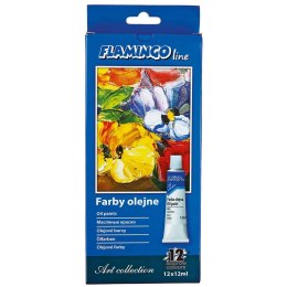 Farba olejna Flamingo Line kolor: mix 12ml 12 kolor. Flamingo Line