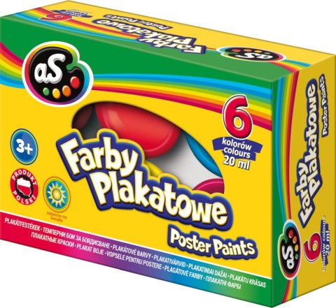 Farby plakatowe As kolor: mix 20ml 6 kolor. As