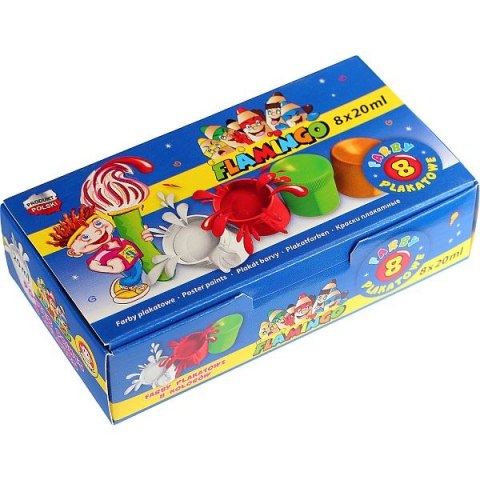 Farby plakatowe Flamingo 8 kolorów x 20ml Flamingo