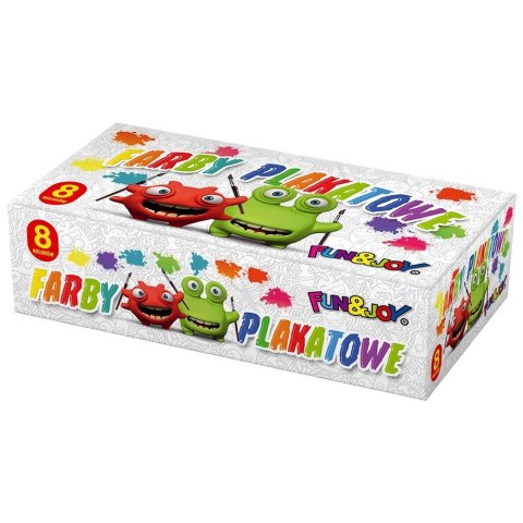 Farby plakatowe kolor: mix 20ml 8 kolor. Fun&Joy (FJ-008) Fun&Joy