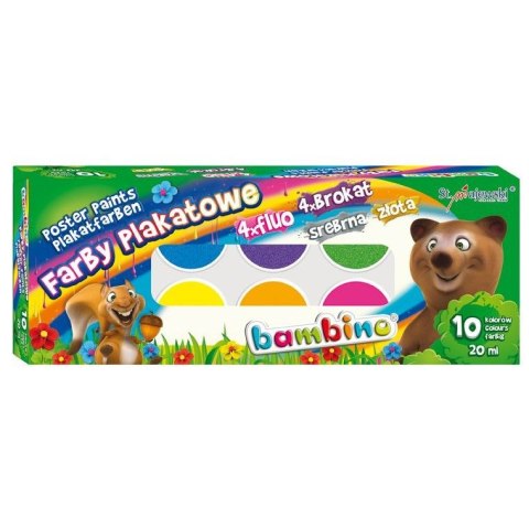 Farby plakatowe 10 kol kolor: mix 20ml 10 kolor. St.Majewski St.Majewski