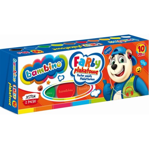 Farby plakatowe 10 kol kolor: mix 20ml 10 kolor. St.Majewski St.Majewski