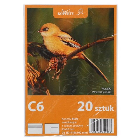 Koperta OKP SK C6 biała okno prawe WZ Eurocopert 20 sztuk WZ Eurocopert