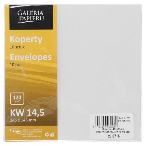 Koperta millenium diamentowa biel K kw biała diamentowa [mm:] 145x145 10 sztuk