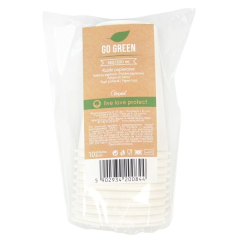 Kubek jednorazowy papierowy 10 szt. papier 200ml Arpex (KG0844) Arpex