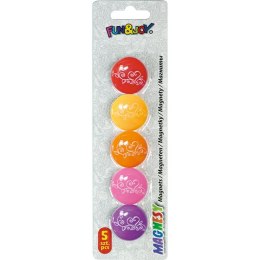 Magnes Fun&Joy Kwiaty okrągły mix śr. 29mm 5 sztuk Fun&Joy