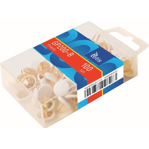 Pinezki kolor: biały 100 szt Tetis (GP200-B) Tetis