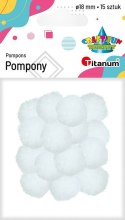 Pompony Craft-Fun Series białe 15 szt Titanum Titanum