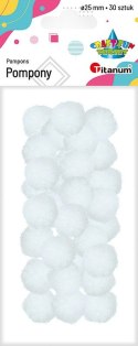 Pompony Craft-Fun Series białe 30 szt Titanum Titanum