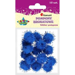 Pompony Titanum Craft-Fun Series brokatowe chabrowy 15 szt (338548) Titanum