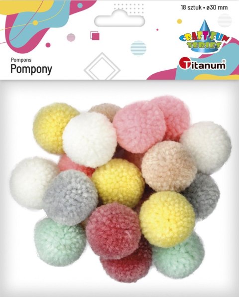 Pompony Titanum Craft-Fun Series pastelowe mix 18 szt (DIY19308) Titanum