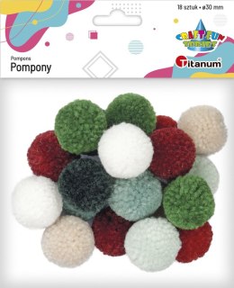 Pompony Titanum Craft-Fun Series pastelowe mix 18 szt (DIY19308) Titanum