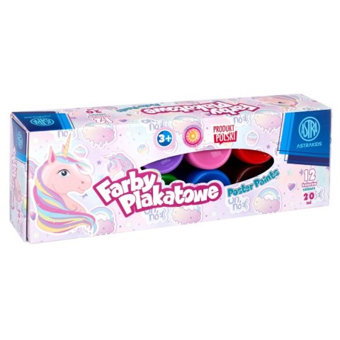 Farby plakatowe jednorożec kolor: mix 20ml 12 kolor. Astra (301221008) Astra