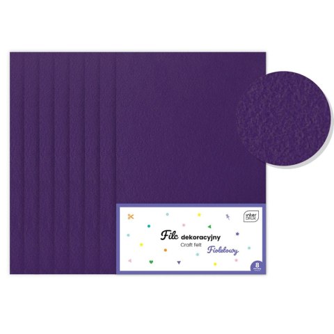 Filc fioletowy 8 szt kolor: fioletowa 8 ark. [mm:] 210x297 Interdruk (5902277338341) Interdruk