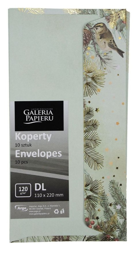 Koperta złote święta DL Galeria Papieru (280194) 10 sztuk Galeria Papieru