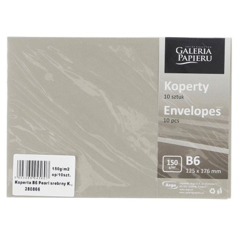 Koperta pearl srebrny k 150 B6 srebrna [mm:] 125x176 (280866) 10 sztuk