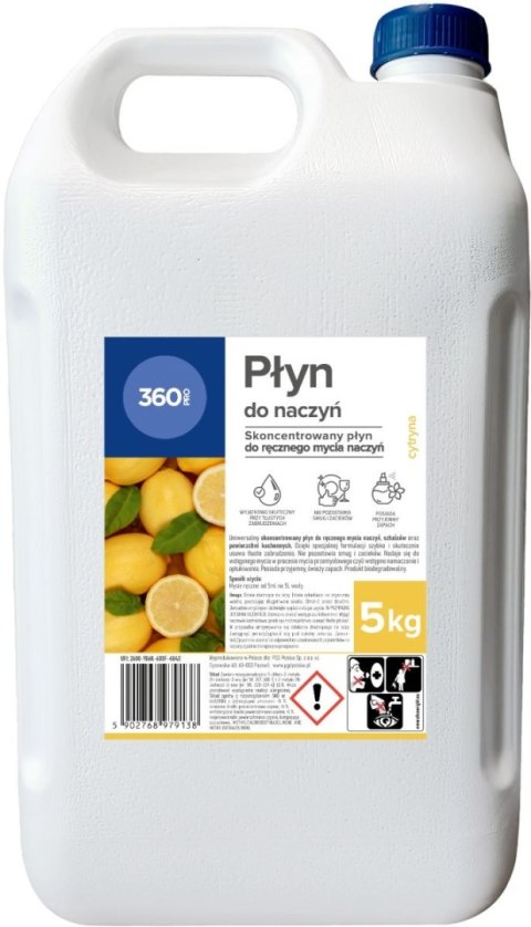 Płyn do naczyń 360 Pro premium Cytryna 5000ml 360 Pro