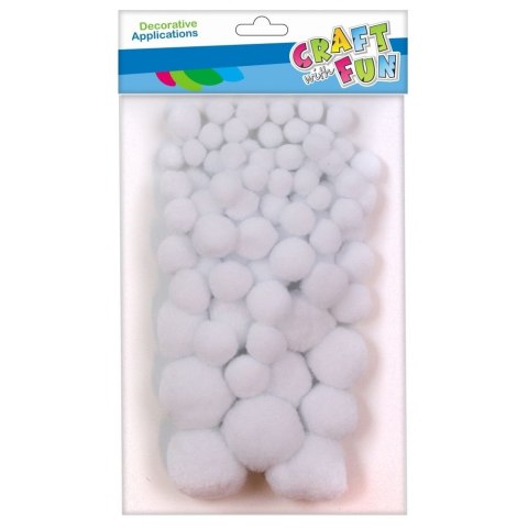 Pompony białe 80 szt Craft with Fun (463926) Craft with Fun